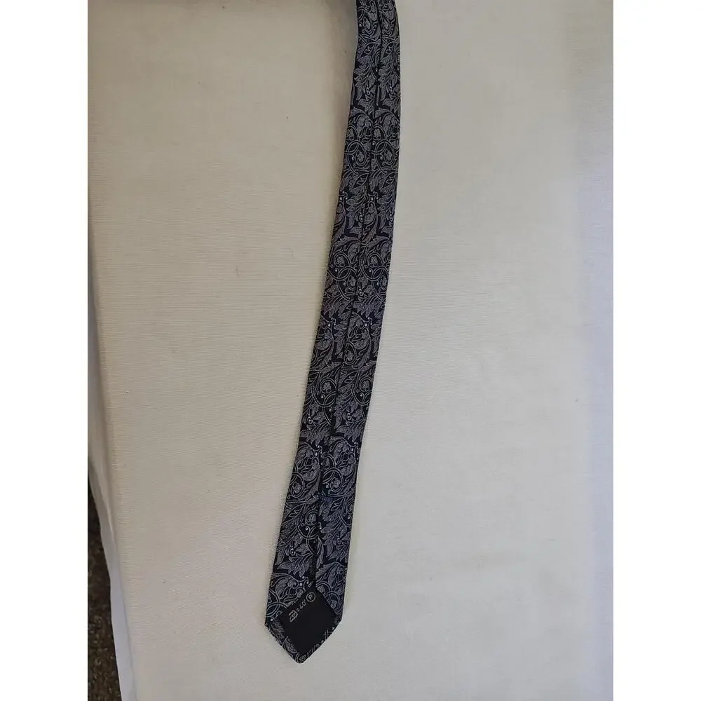Ermenegildo Zegna‎ Men's Tie Paisley Dark Blue Navy 100% Silk Made in Italy